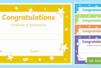 Stunning Congratulations Certificate Template 10 Awards