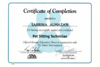 Stunning Dog Obedience Certificate Template