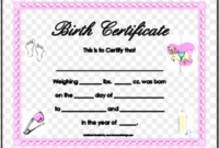 Stunning Editable Birth Certificate Template