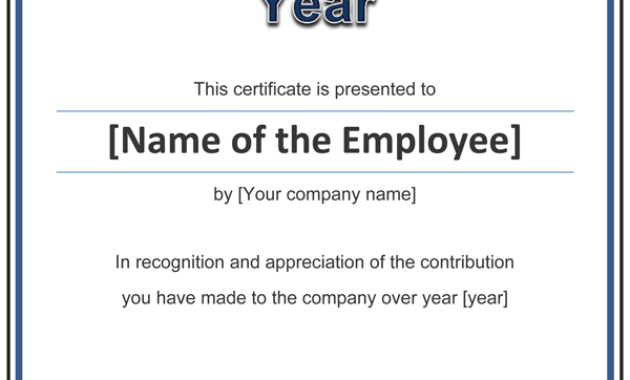 Stunning Employee Certificate Of Service Template