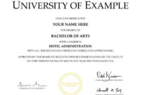 Stunning Fake Diploma Certificate Template