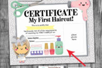 Stunning First Haircut Certificate