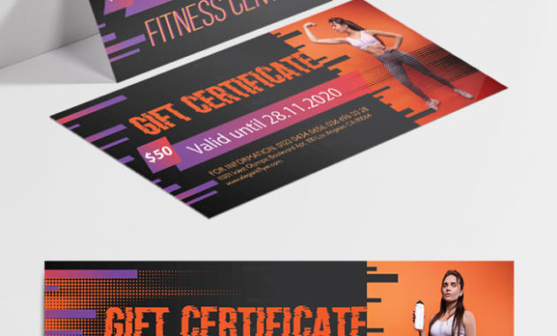Stunning Fitness Gift Certificate Template