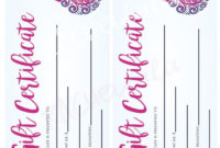 Stunning Free Printable Beauty Salon Gift Certificate Templates