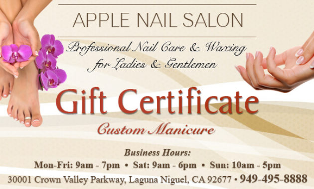 Stunning Free Printable Manicure Gift Certificate Template