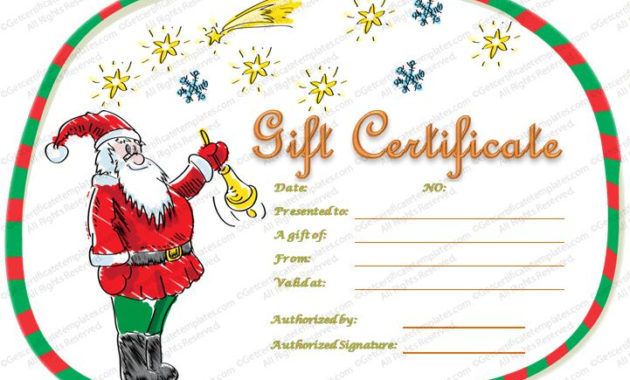 Stunning Homemade Christmas Gift Certificates Templates