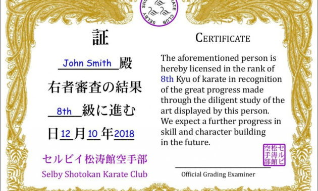 Stunning Martial Arts Certificate Templates