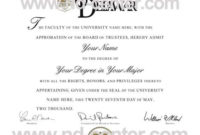 Stunning Masters Degree Certificate Template