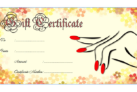 Stunning Nail Gift Certificate Template Free