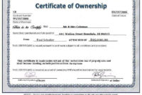 Stunning Ownership Certificate Templates