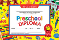Stunning Pre K Diploma Certificate Editable Templates