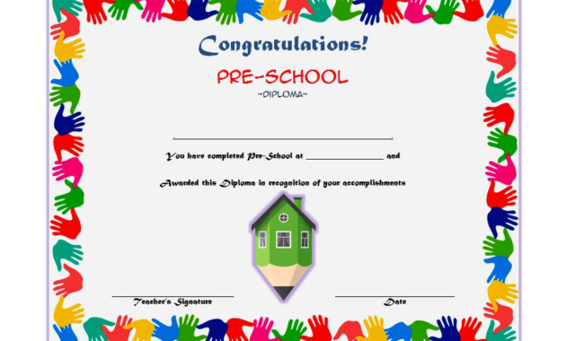 Stunning Preschool Graduation Certificate Template Free
