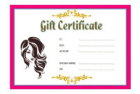 Stunning Salon Gift Certificate