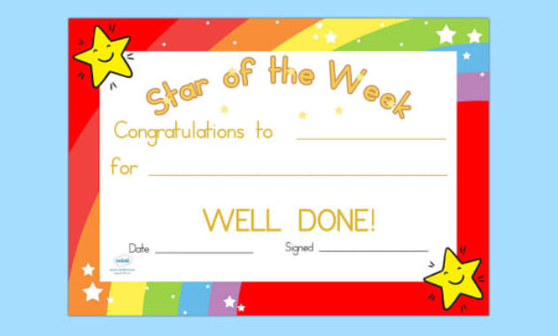 Stunning Star Award Certificate Template