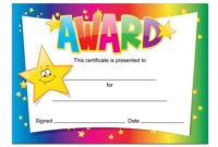Stunning Star Student Certificate Template