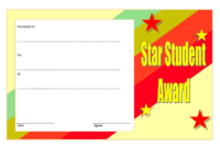 Stunning Star Student Certificate Template