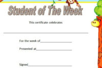Stunning Student Of The Week Certificate