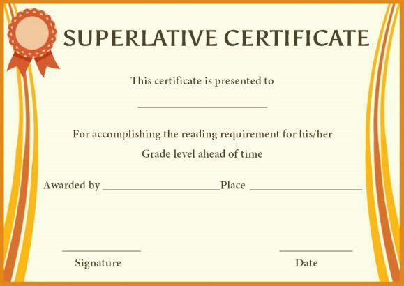 Stunning Superlative Certificate Template