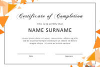 Stunning Training Completion Certificate Template 10 Ideas