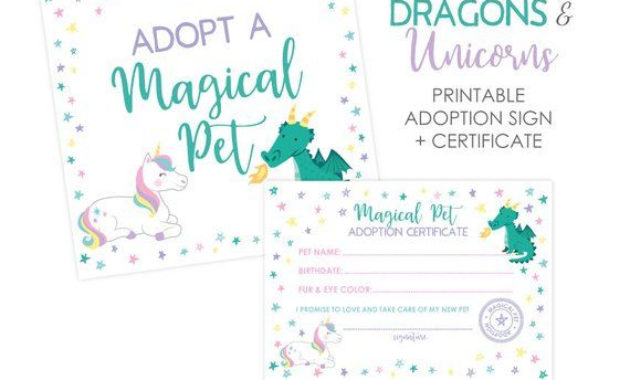Stunning Unicorn Adoption Certificate Free Printable 7 Ideas