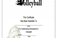 Stunning Volleyball Certificate Template Free