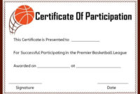 Top Basketball Participation Certificate Template