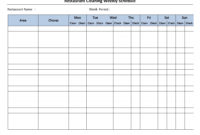 Top Blank Cleaning Schedule Template