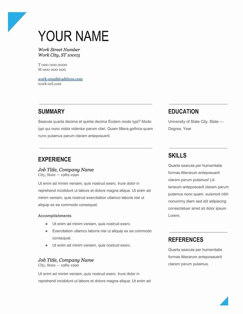 Top Blank Resume Templates For Microsoft Word