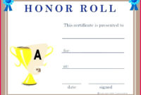 Top Certificate Of Honor Roll Free Templates
