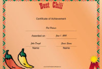 Top Chili Cook Off Award Certificate Template Free