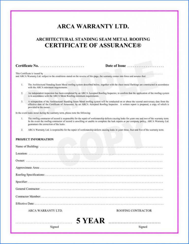 Top Construction Certificate Of Completion Template