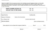 Top Corporate Share Certificate Template