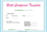 Top Editable Birth Certificate Template