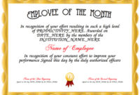 Top Employee Of The Month Certificate Templates