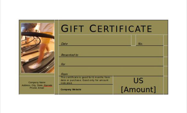 Top Fitness Gift Certificate Template