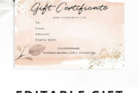 Top Free Editable Wedding Gift Certificate Template
