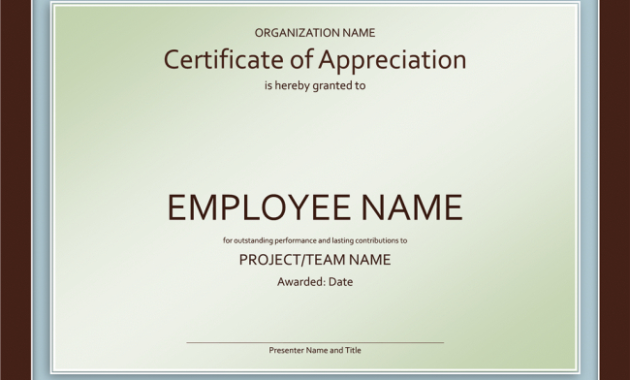 Top Free Employee Appreciation Certificate Template