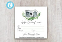 Top Free Photography Gift Certificate Template