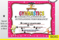 Top Gymnastics Certificate Template