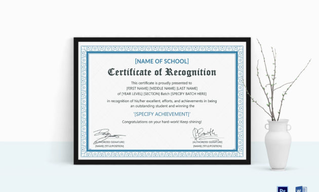 Top Outstanding Achievement Certificate