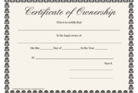 Top Ownership Certificate Templates