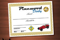 Top Pinewood Derby Certificate Template
