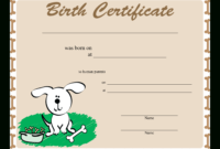 Top Puppy Birth Certificate Free Printable 8 Ideas