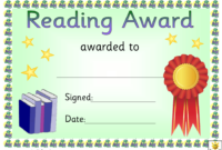 Top Reader Award Certificate Templates