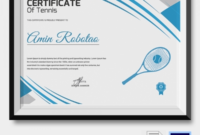Top Tennis Certificate Template