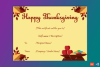 Top Thanksgiving Gift Certificate Template Free