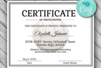 Top Volleyball Award Certificate Template Free