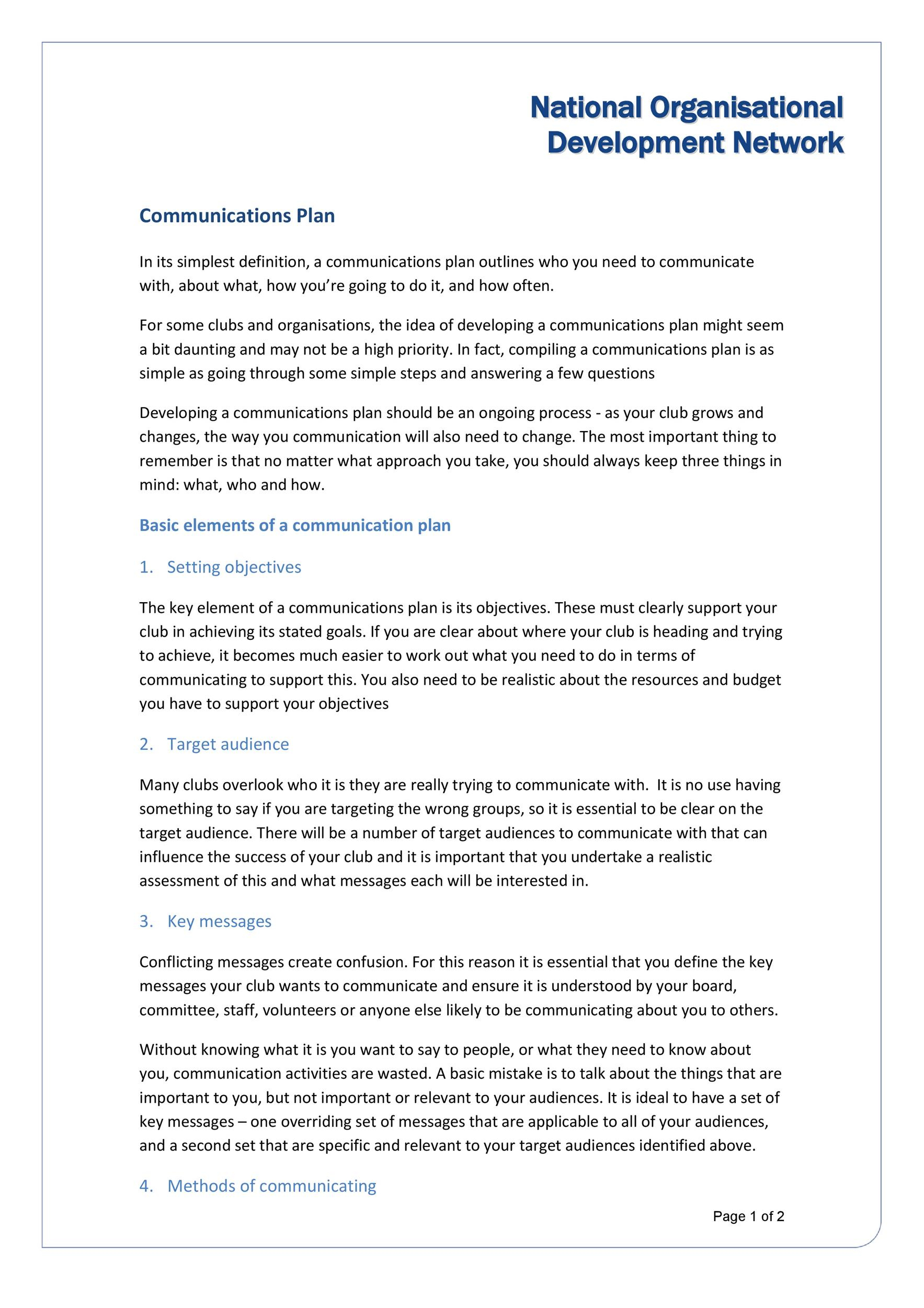 Amazing Communication Plan For Change Management Template
