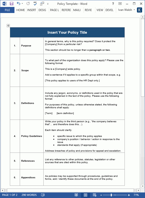 Amazing Corporate Security Policy Template