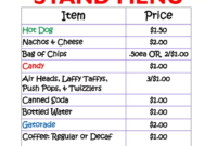Awesome Concession Stand Menu Template